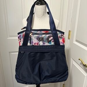 Calia by Carrie Underwood Navy Pink Floral Tote Bag Travel Gym Sport Bag